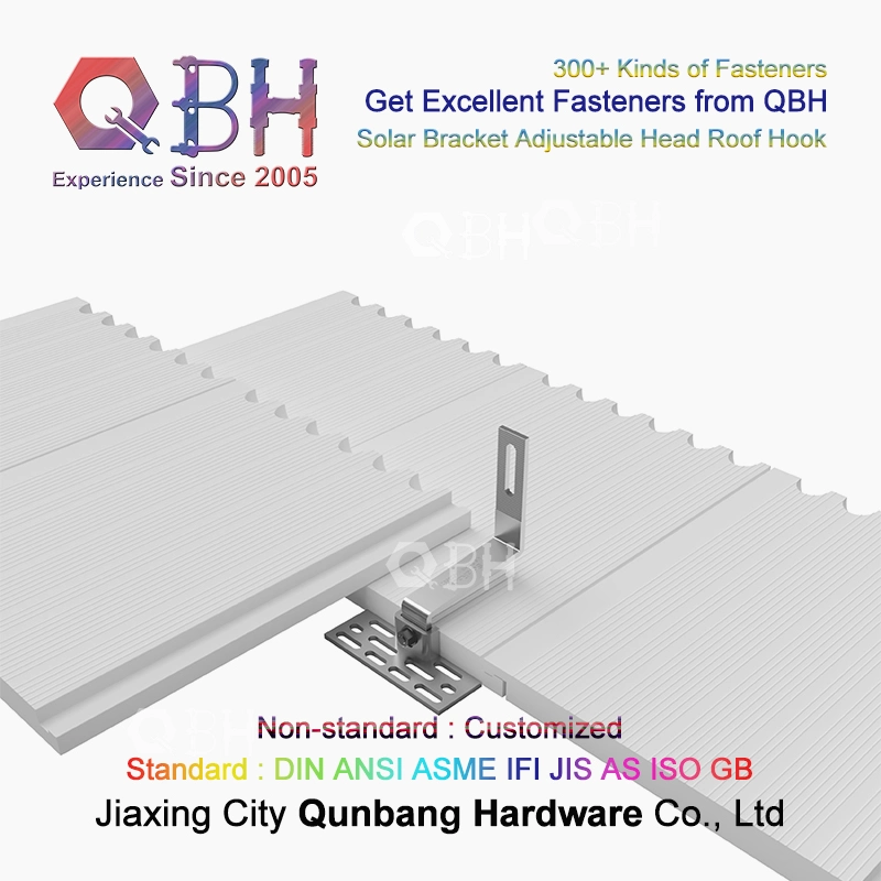 Qbh Customized Civil Commercial Industrial Solar Power Energy System Roof Sloping Tilting Mounting Bracket Rack Stand Accessories for Photovoltaic PV Panel