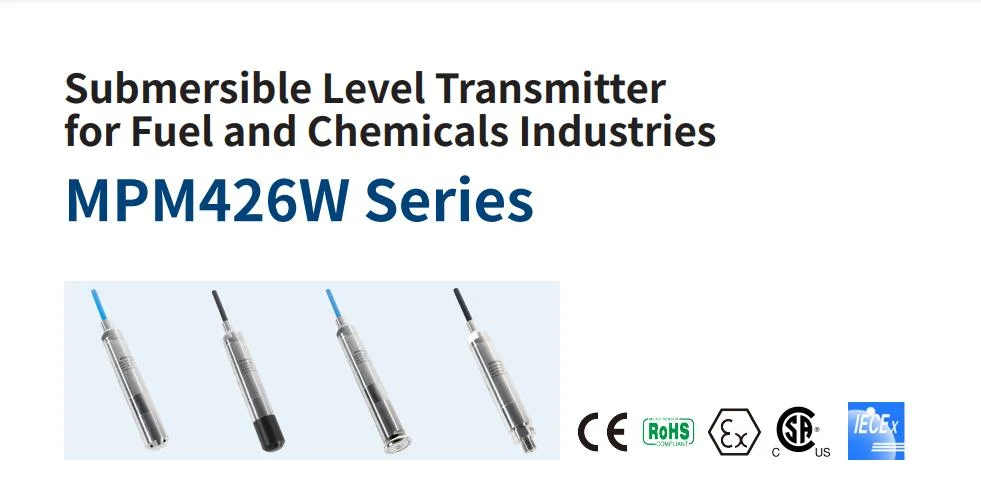 MicroSensor MPM426W SERIES 4-20mA Submersible Liquid Level Transmitter for Chemicals Storage Tanks